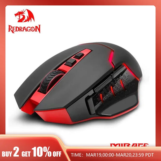 REDRAGON MIRAGE M690 USB Wireless 2.4G Gaming Mouse 4800DPI 8 Buttons Programmable Ergonomic for Gamer Mice PC Compute